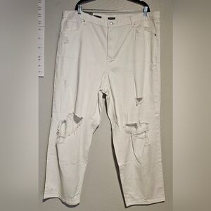Wild Fable White Denim Distressed Dad Jeans Size 22W